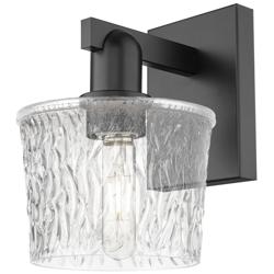 Arcadia Niagara 10" High Matte Black Sconce With Clear Shade