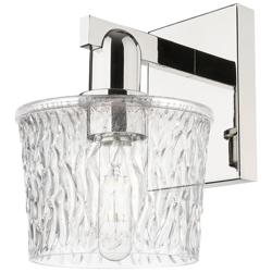 Arcadia Niagara 10" High Polished Nickel Sconce With Clear Shade