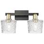 1_Arcadia Niagara 18"W 2 Light Black Brass Vanity Light w/ Clear Shade