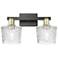 Arcadia Niagara 18"W 2 Light Black Brass Vanity Light w/ Clear Shade
