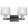 2_Arcadia Niagara 18"W 2 Light Black Brass Vanity Light w/ Clear Shade more views