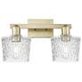 1_Arcadia Niagara 18"W 2 Light Brass Vanity Light With Clear Shade