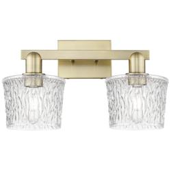 Arcadia Niagara 18"W 2 Light Brass Vanity Light With Clear Shade