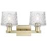 2_Arcadia Niagara 18"W 2 Light Brass Vanity Light With Clear Shade more views