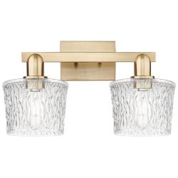 Arcadia Niagara 18"W 2 Light Bronze Vanity Light w/ Clear Shade