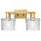 Arcadia Niagara 18"W 2 Light Brushed Brass Vanity Light w/ Clear Shade