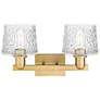 Arcadia Niagara 18"W 2 Light Brushed Brass Vanity Light w/ Clear Shade