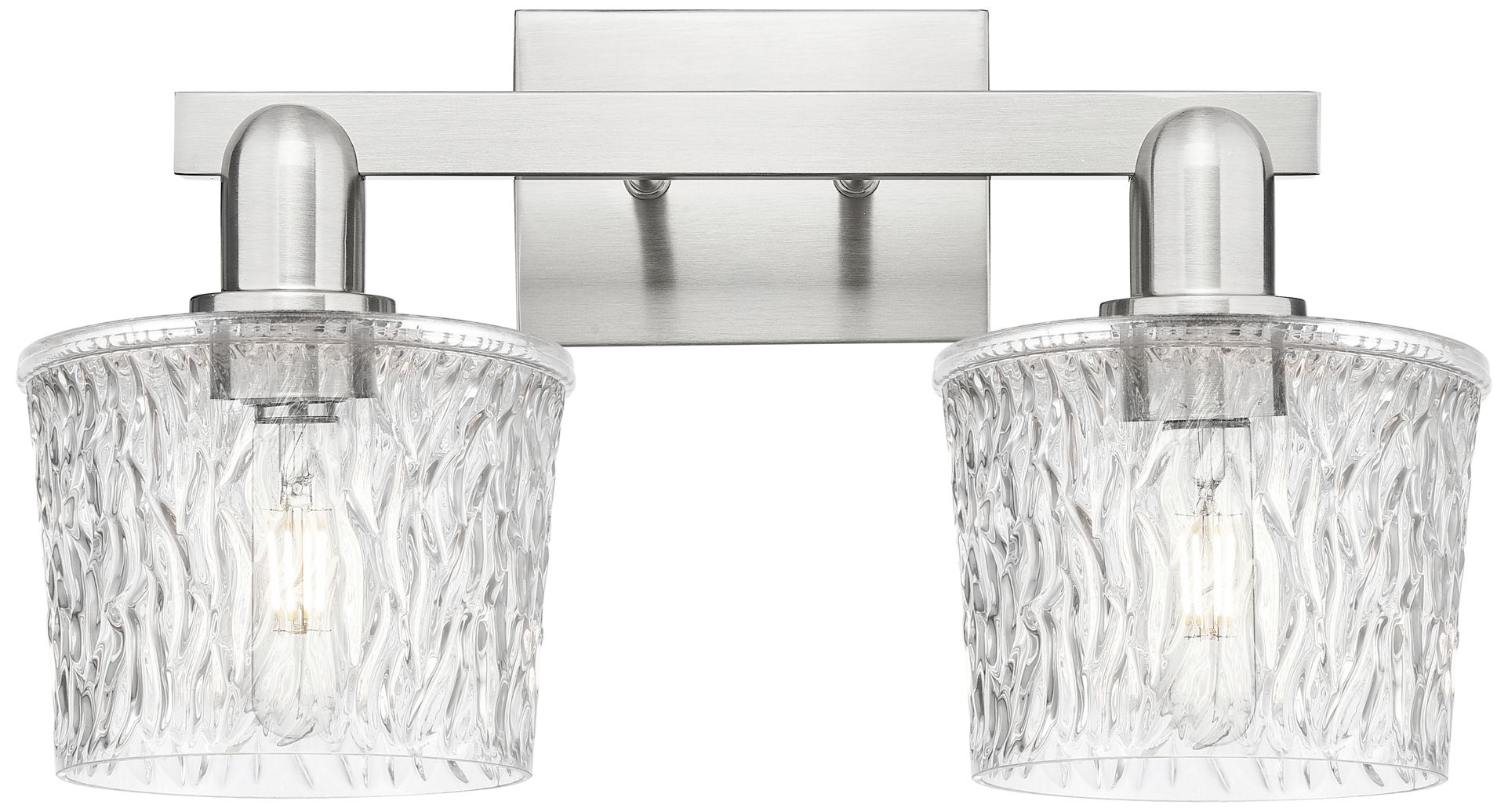 Arcadia Niagara 18"W 2 Light Brushed Nickel Bath Light w/ Clear Shade