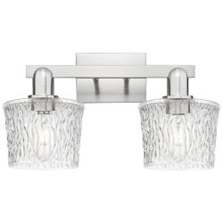 Arcadia Niagara 18"W 2 Light Brushed Nickel Bath Light w/ Clear Shade