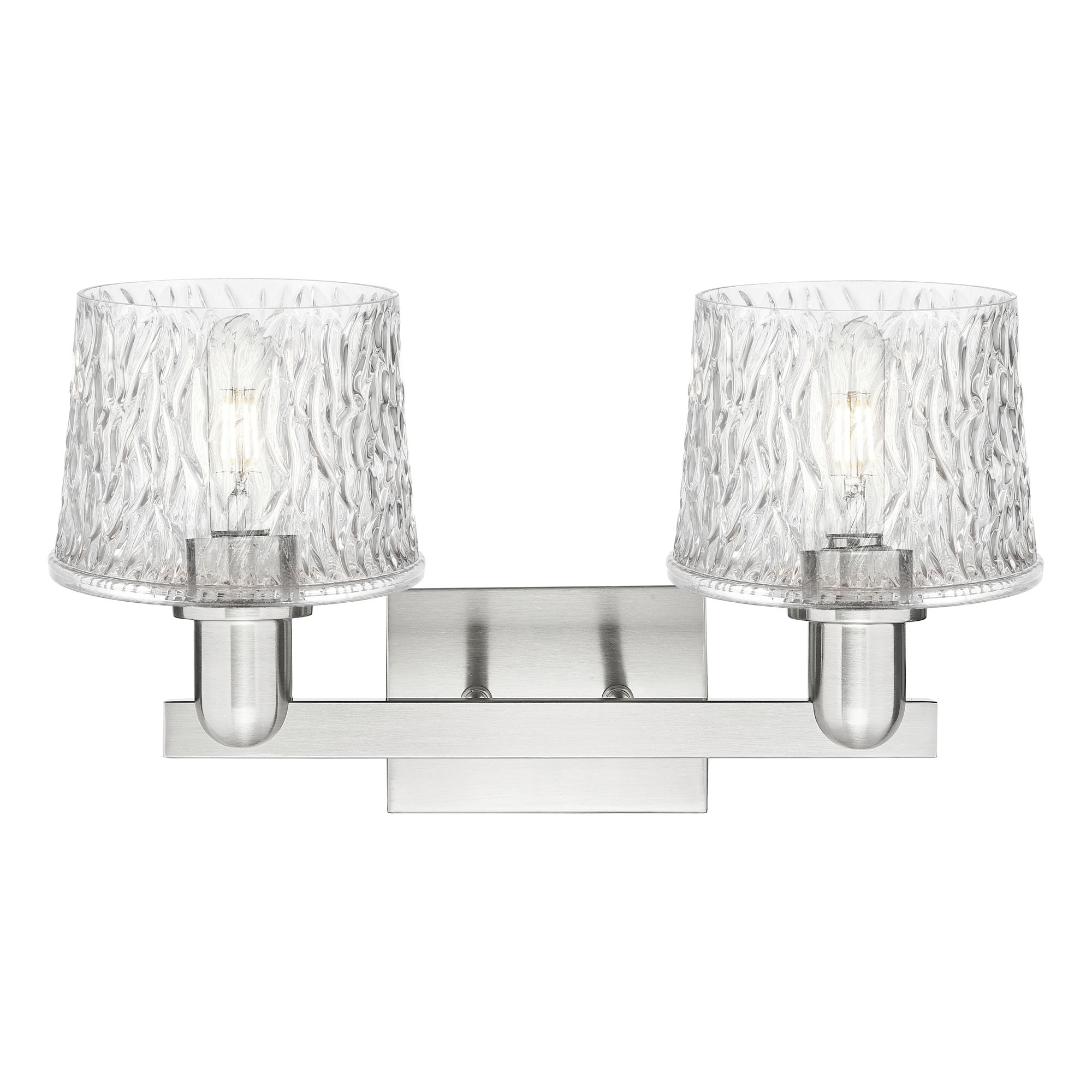 Image 2 Arcadia Niagara 18"W 2 Light Brushed Nickel Bath Light w/ Clear Shade more views