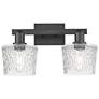 1_Arcadia Niagara 18"W 2 Light Matte Black Vanity Light With Clear Shade