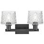 2_Arcadia Niagara 18"W 2 Light Matte Black Vanity Light With Clear Shade more views