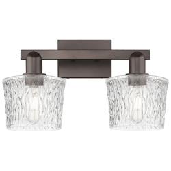 Arcadia Niagara 18"W 2 Light Oiled Bronze Vanity Light w/ Clear Shade