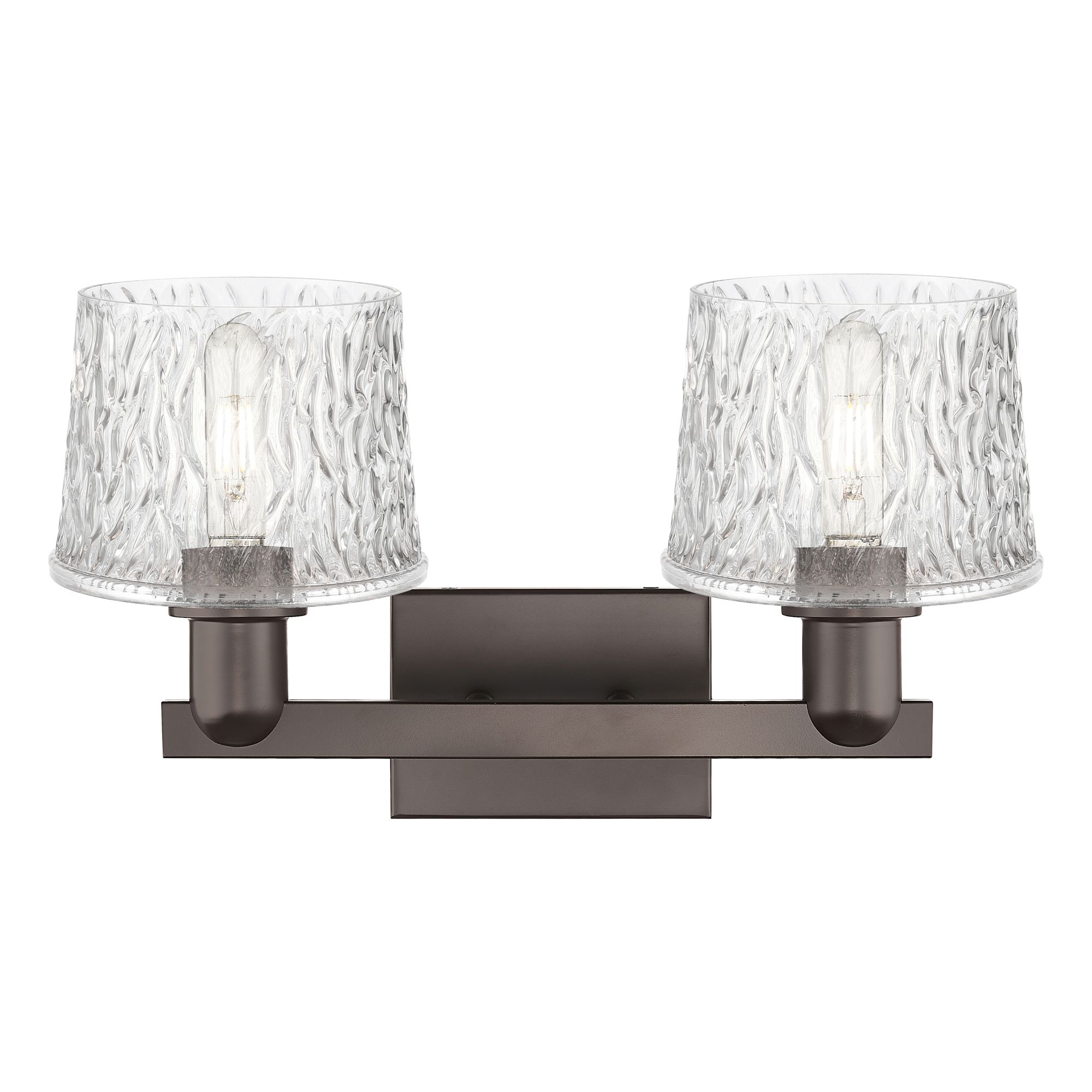 Image 2 Arcadia Niagara 18"W 2 Light Oiled Bronze Vanity Light w/ Clear Shade more views