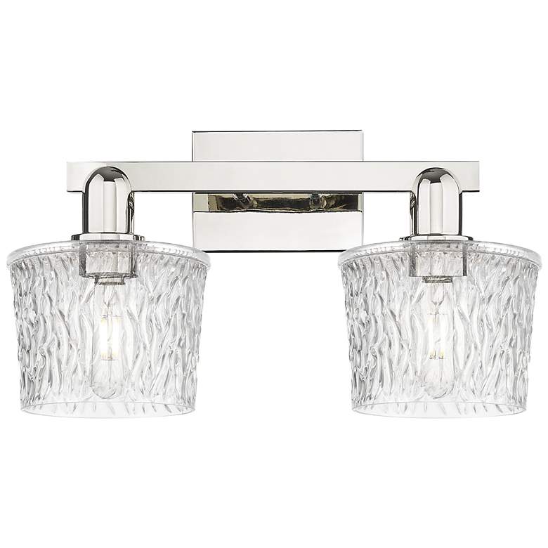 Image 1 Arcadia Niagara 18"W 2 Light Polished Nickel Bath Light w/ Clear Shade