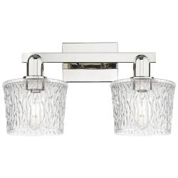 Arcadia Niagara 18"W 2 Light Polished Nickel Bath Light w/ Clear Shade