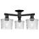 Arcadia Niagara 24"W 3 Light Black Semi.Flush Mount w/ Clear Shade