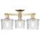 Arcadia Niagara 24"W 3 Light Brass Semi.Flush Mount With Clear Shade