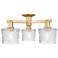 Arcadia Niagara 24"W 3 Light Brushed Brass Semi-Flush w/ Clear Shade