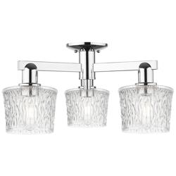 Arcadia Niagara 24"W 3 Light Chrome Semi.Flush Mount w/ Clear Shade