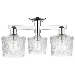 Arcadia Niagara 24"W 3 Light Polished Nickel Semi-Flush w/ Clear Shade