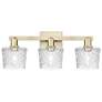 1_Arcadia Niagara 26"W 3 Light Brass Vanity Light With Clear Shade