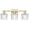 Arcadia Niagara 26"W 3 Light Brass Vanity Light With Clear Shade
