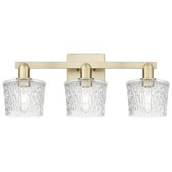 Arcadia Niagara 26"W 3 Light Brass Vanity Light With Clear Shade