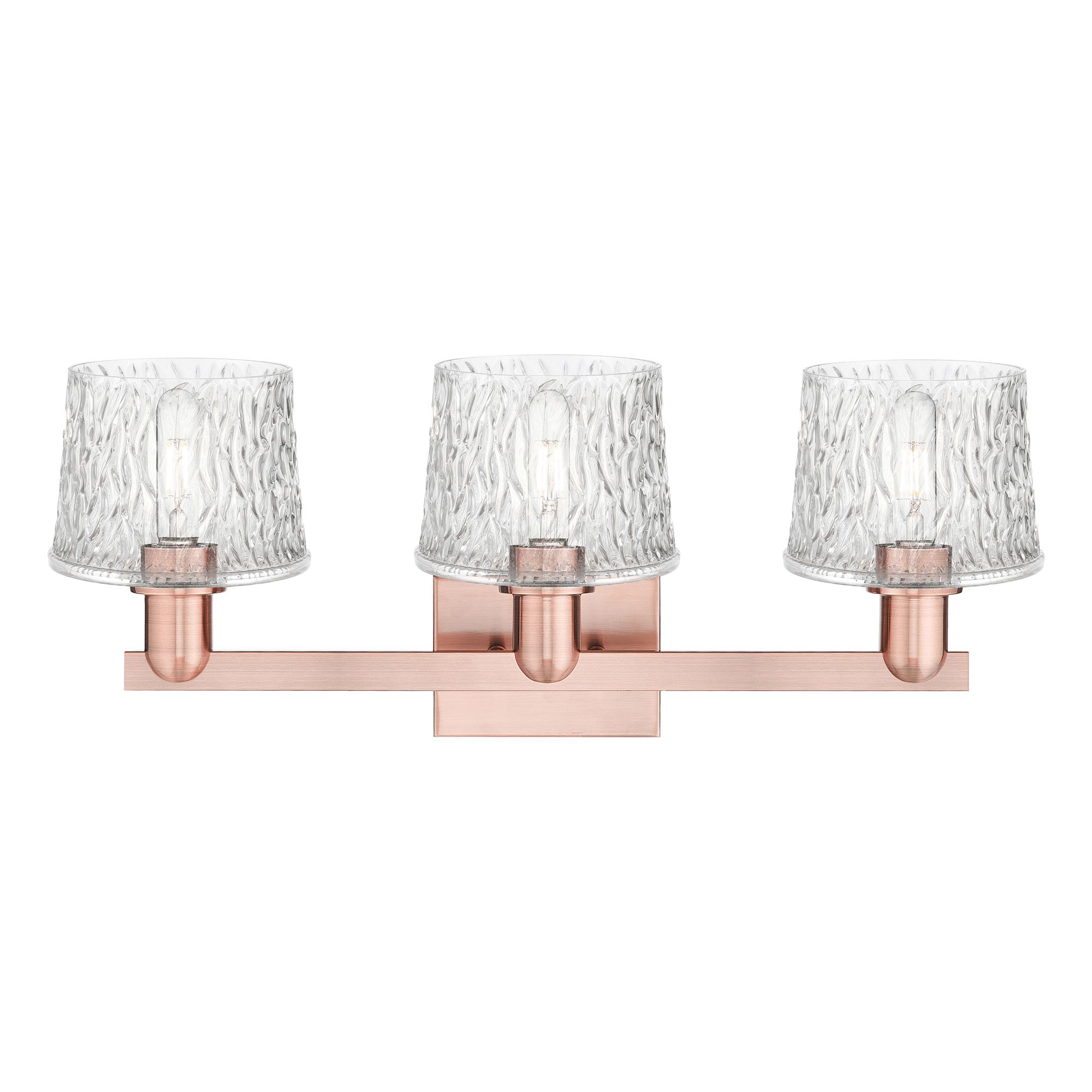 Image 2 Arcadia Niagara 26"W 3 Light Bronze Vanity Light w/ Clear Shade more views