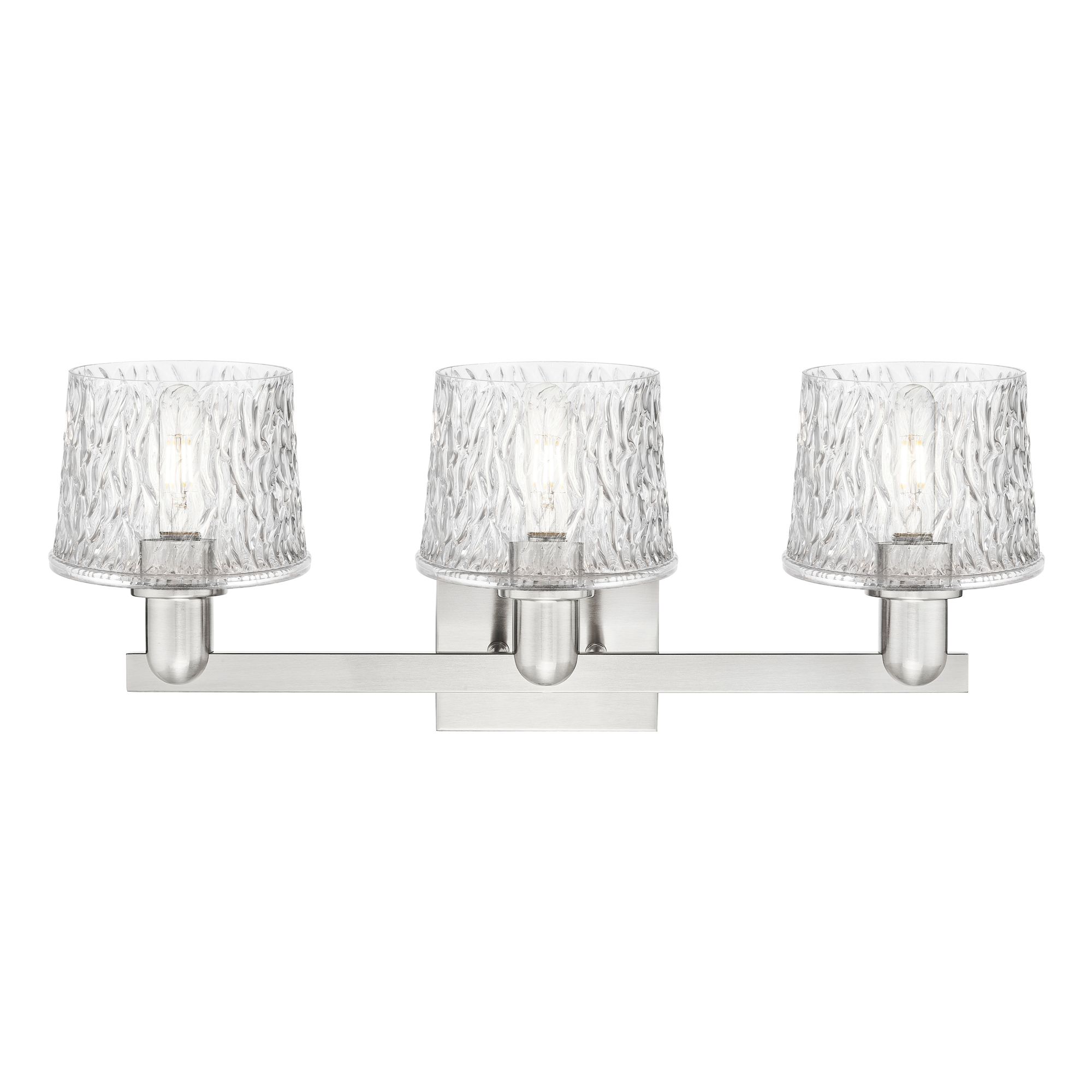 Image 2 Arcadia Niagara 26"W 3 Light Brushed Nickel Bath Light w/ Clear Shade more views