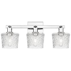 Arcadia Niagara 26"W 3 Light Chrome Vanity Light w/ Clear Shade