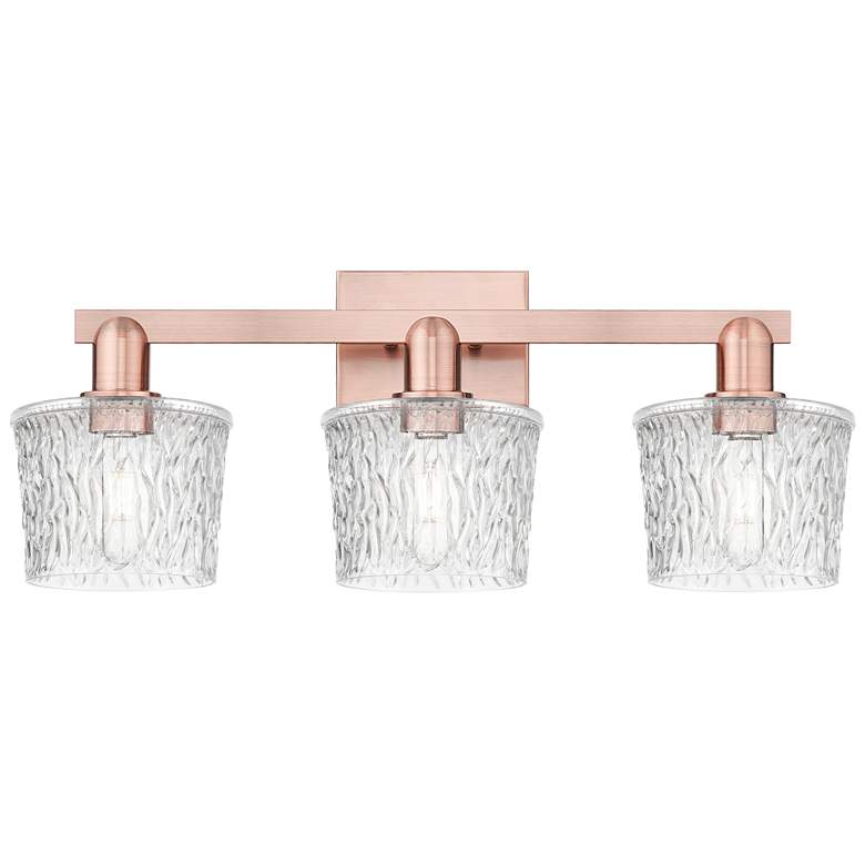 Image 1 Arcadia Niagara 26"W 3 Light Copper Vanity Light With Clear Shade