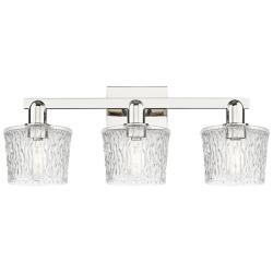 Arcadia Niagara 26"W 3 Light Polished Nickel Bath Light w/ Clear Shade