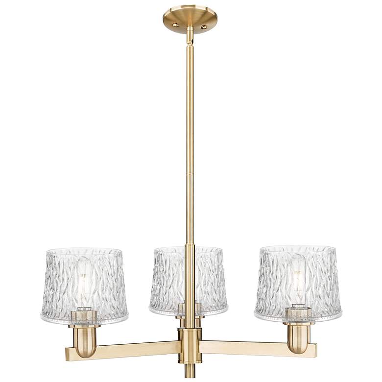 Image 1 Arcadia Niagara 28"W 3 Light Bronze Stem Chandelier w/ Clear Shade