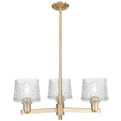 Arcadia Niagara 28"W 3 Light Bronze Stem Chandelier w/ Clear Shade