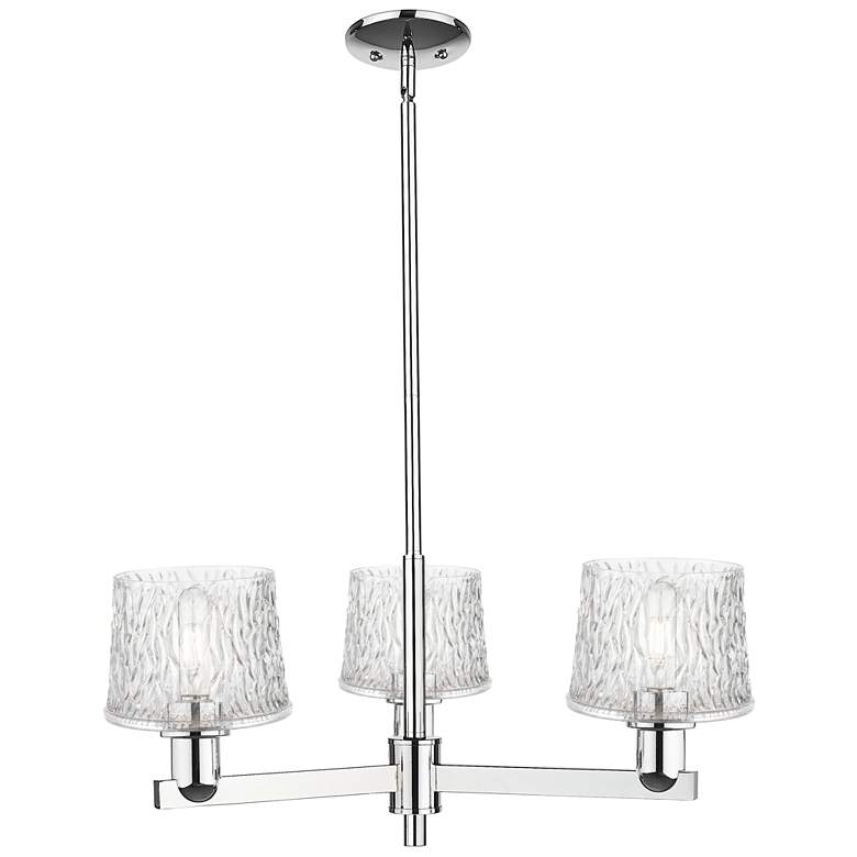 Image 1 Arcadia Niagara 28"W 3 Light Chrome Stem Chandelier w/ Clear Shade