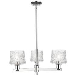 Arcadia Niagara 28"W 3 Light Chrome Stem Chandelier w/ Clear Shade