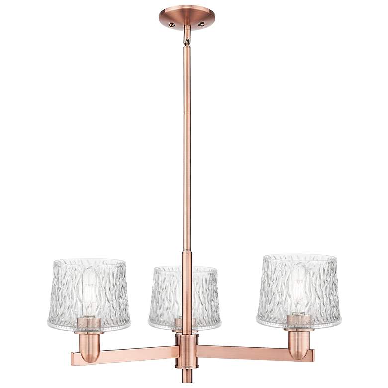 Image 1 Arcadia Niagara 28"W 3 Light Copper Stem Chandelier w/ Clear Shade