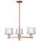 Arcadia Niagara 28"W 3 Light Copper Stem Chandelier w/ Clear Shade