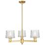 Arcadia Niagara 28"W 3 Light Gold Stem Hung Chandelier w/ Clear Shade