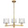 Arcadia Niagara 28"W 3-Lt Brushed Brass Stem Chandelier w/ Clear Shade