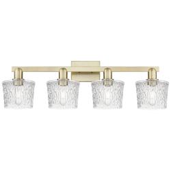 Arcadia Niagara 34"W 4 Light Brass Vanity Light With Clear Shade