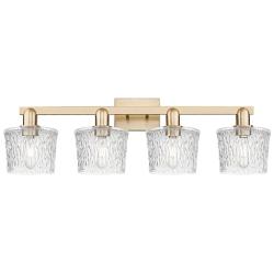 Arcadia Niagara 34"W 4 Light Bronze Vanity Light w/ Clear Shade