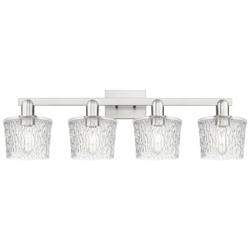 Arcadia Niagara 34"W 4 Light Brushed Nickel Bath Light w/ Clear Shade