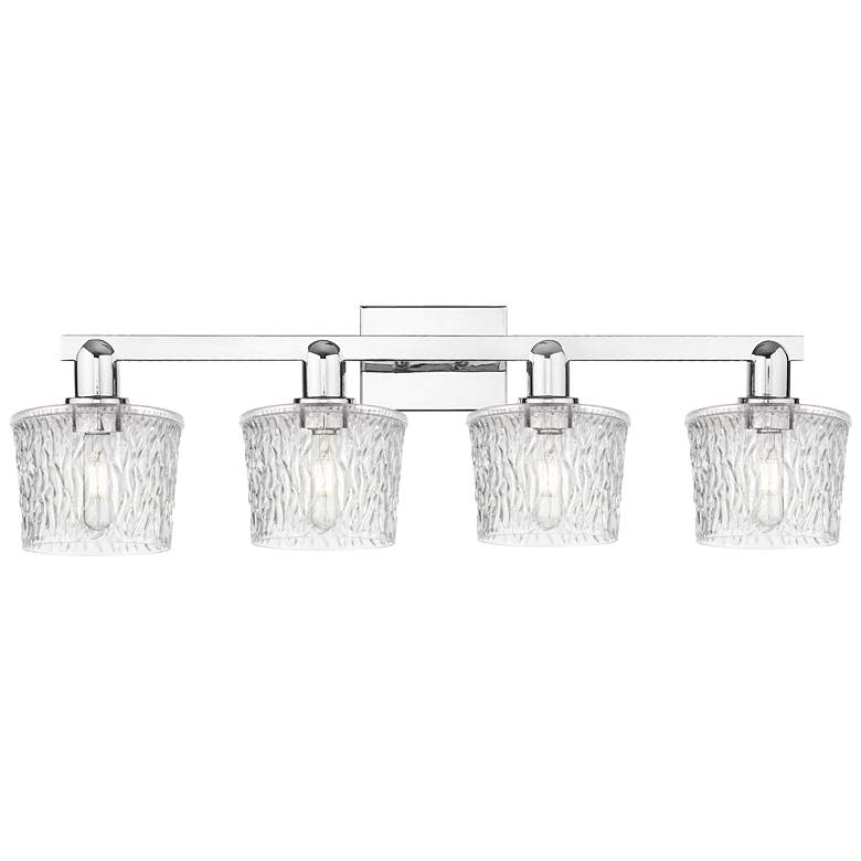Image 1 Arcadia Niagara 34"W 4 Light Chrome Vanity Light w/ Clear Shade