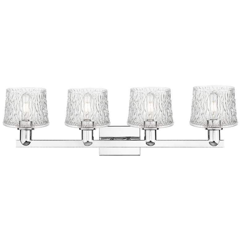 Image 2 Arcadia Niagara 34"W 4 Light Chrome Vanity Light w/ Clear Shade more views