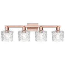 Arcadia Niagara 34"W 4 Light Copper Vanity Light With Clear Shade