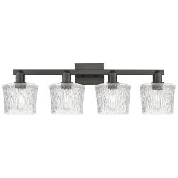 Arcadia Niagara 34"W 4 Light Matte Black Vanity Light With Clear Shade