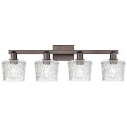 Arcadia Niagara 34"W 4 Light Oiled Bronze Vanity Light w/ Clear Shade
