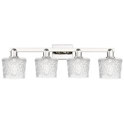 Arcadia Niagara 34"W 4 Light Polished Nickel Bath Light w/ Clear Shade